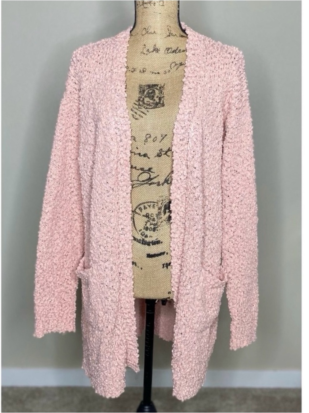 PINK LILY- Pink Popcorn Cardigan size 1X Plus‎ Size